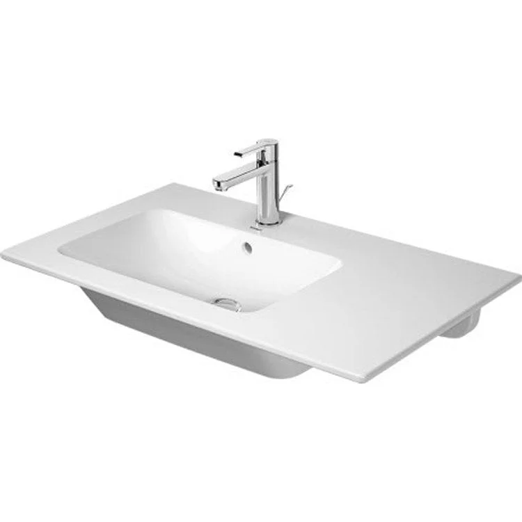 Lavatory Sink ME by Starck Wall Mount Left with Overflow 19-1/4 x 32-5/8 Inch Rectangle White 1 Hole