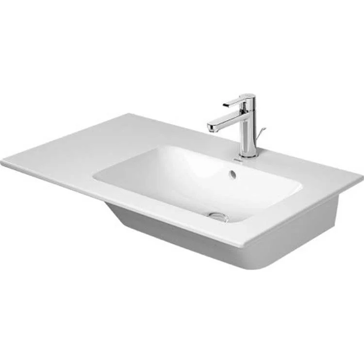 Lavatory Sink ME by Starck Wall Mount Right with Overflow 19-1/4 x 32-5/8 Inch Rectangle White 1 Hole