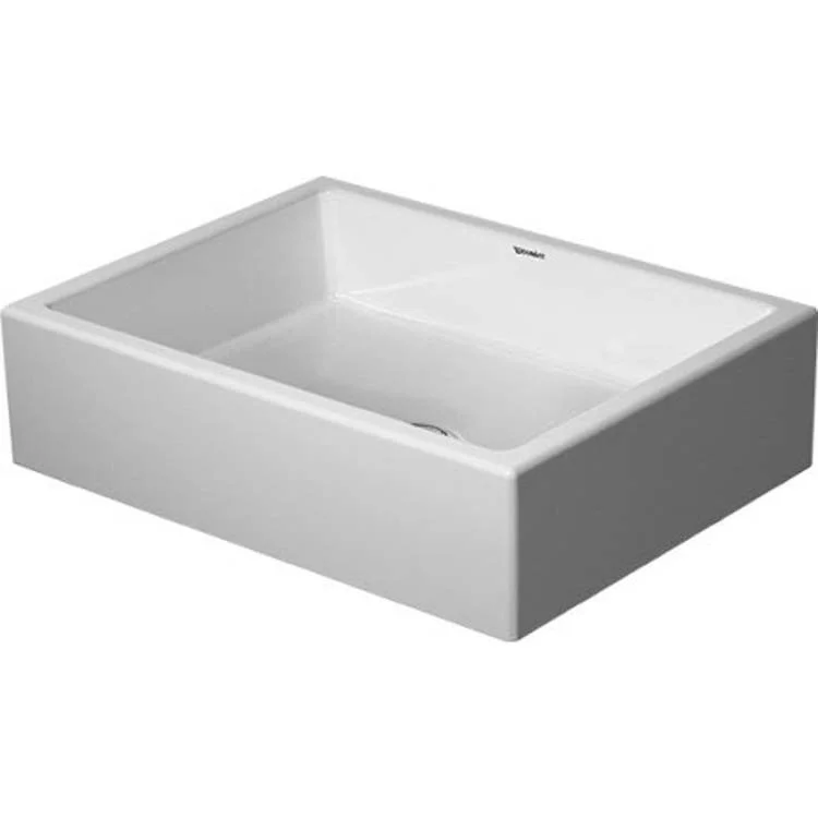 Lavatory Sink Vero Air Above Counter Less Overflow 19-5/8 x 15 Inch Rectangle White