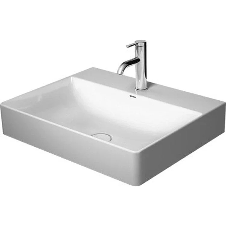 Lavatory Sink DuraSquare Ground WonderGliss Surface Treatment Less Overflow 18-1/2 x 23-5/8 Inch 3-7/8 Inch Spread Rectangle White 2 Hole