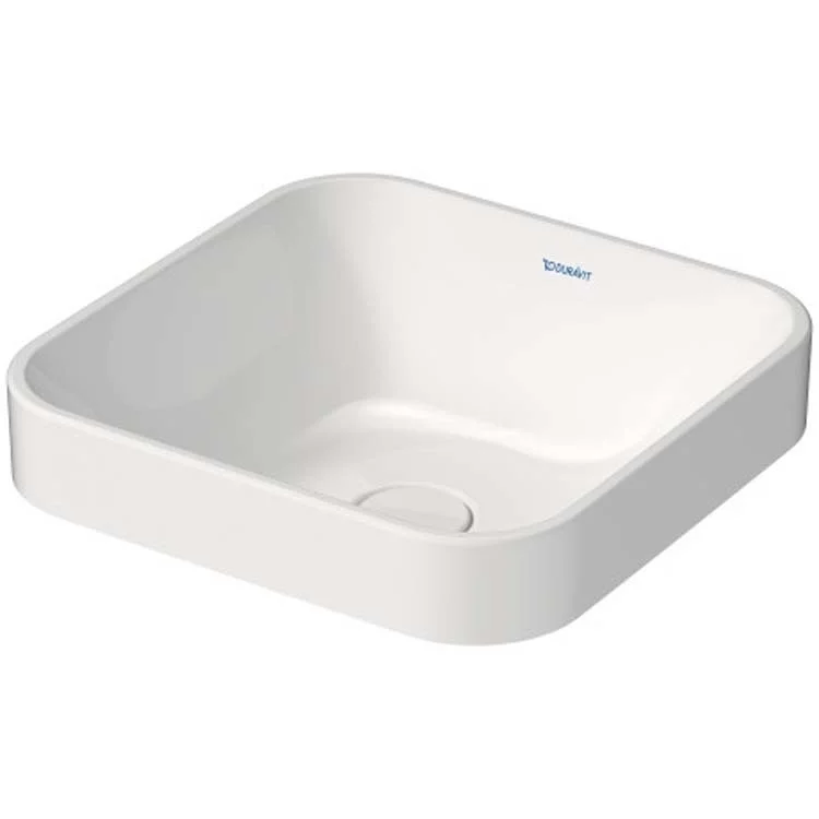 Lavatory Sink Happy D.2 Plus Ground WonderGliss Surface Treatment Less Overflow 15-3/4 x 15-3/4 Inch Square White