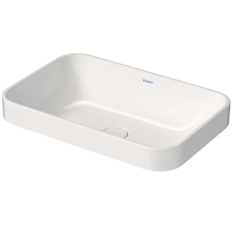 Lavatory Sink Happy D.2 Plus Above Counter WonderGliss Less Overflow 23-5/8 x 15-3/4 Inch Rectangle White/Anthracite Matte