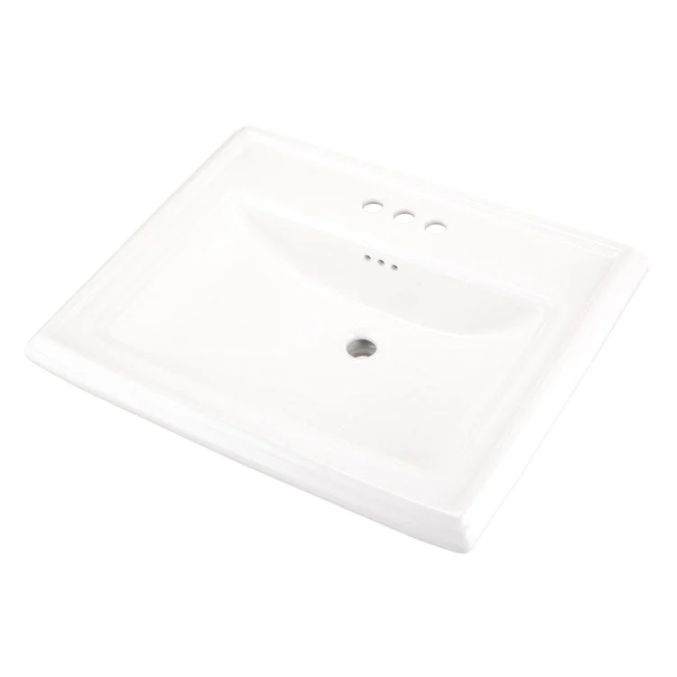 Lavatory Sink Logan Square Pedestal Top 27-3/8 x 21-1/4 Inch 4 Inch Centerset Rectangular White