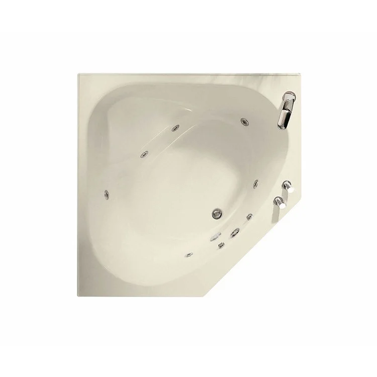 Tub Tandem II 60L x 60W Inch Corner Center Bone Acrylic