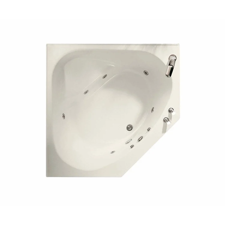 Tub Tandem 54 x 54 Inch Corner Center with Tiling Flange Biscuit Acrylic