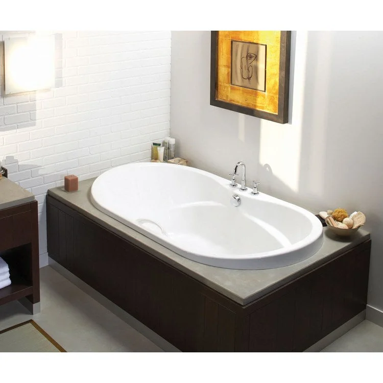 Tub Living 72L x 36W Inch Drop-In Center White Acrylic