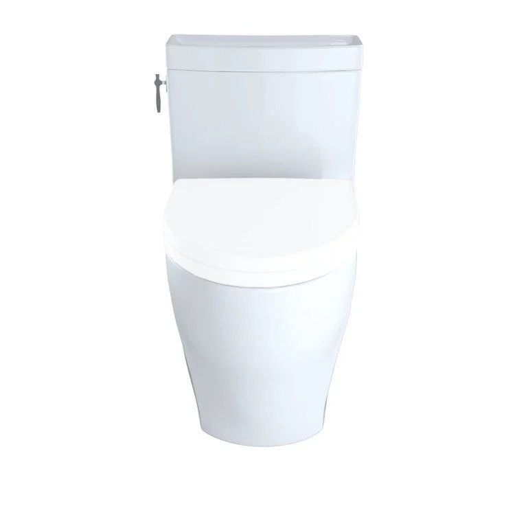 Toilet Aimes 1 Pieces Washlet Ready Cotton Elongated ADA 27-15/16 Inch 1.28 Gallons per Flush Left Hand Chrome Less Seat