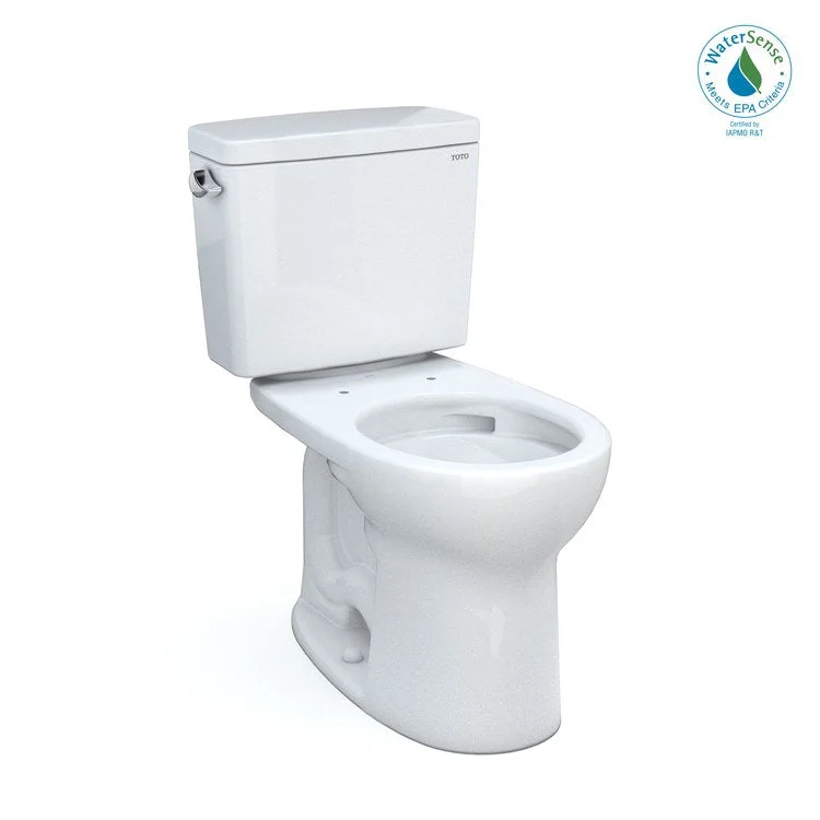 Toilet Drake 2 Pieces Universal Height Cotton Round Front ADA 30-1/8 Inch 1.28 Gallons per Flush Left Hand Chrome Less Seat