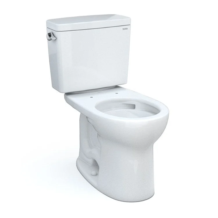 Toilet Drake 2 Pieces Universal Height Cotton Round Front ADA 30-1/8 Inch 1.6 Gallons per Flush Left Hand Chrome Less Seat