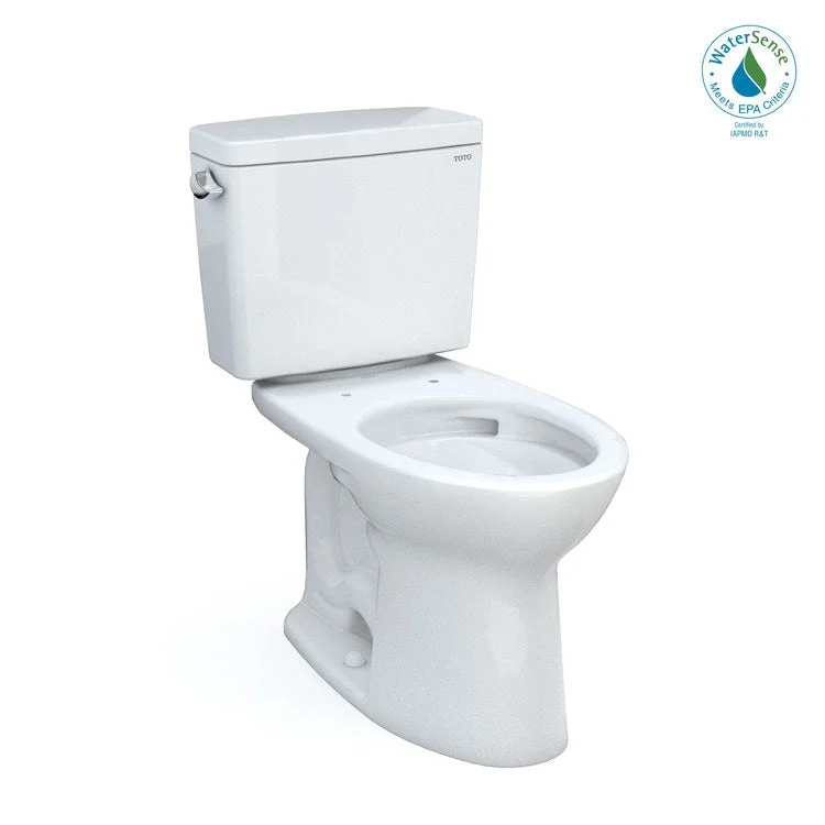 Toilet Drake 2 Pieces Universal Height Cotton Elongated ADA 30-1/8 Inch 1.28 Gallons per Flush 10 Inch Rough Left Hand Chrome Less Seat