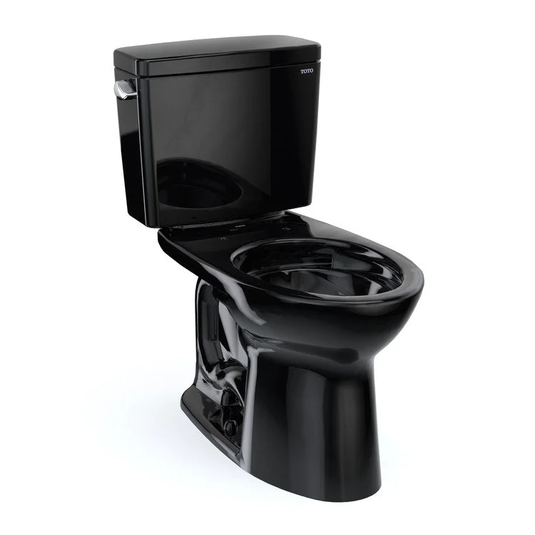 Toilet Drake 2 Pieces Ebony Elongated 29 Inch 1.6 Gallons per Flush Left Hand Chrome Less Seat