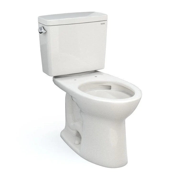 Toilet Drake 2 Pieces Universal Height Colonial White Elongated ADA 30-1/8 Inch 1.6 Gallons per Flush Left Hand Chrome Less Seat