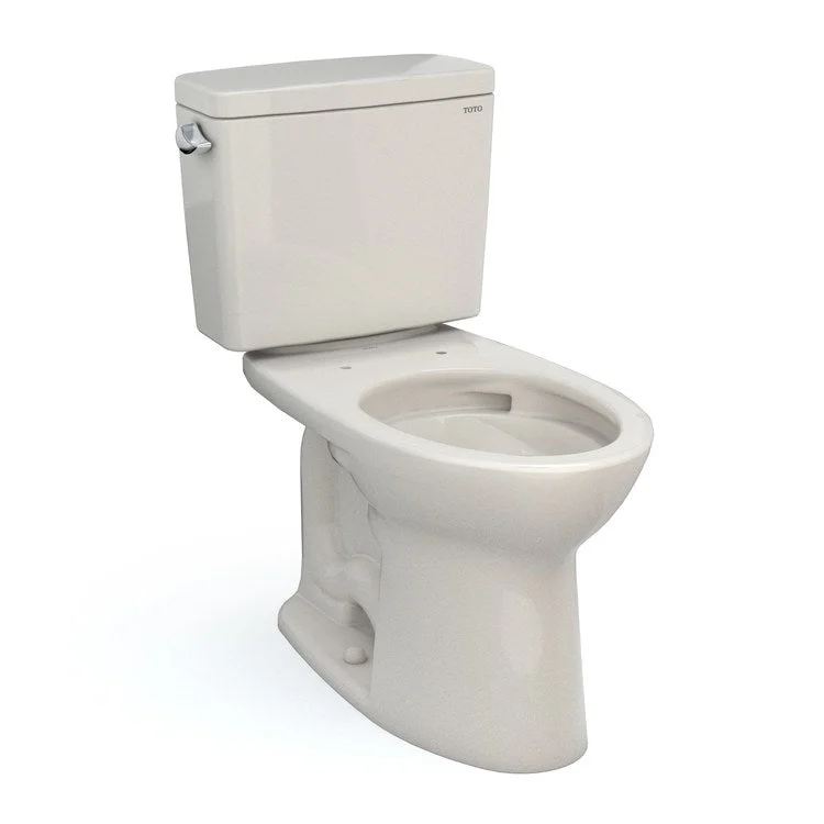 Toilet Drake 2 Pieces Universal Height Sedona Beige Elongated ADA 30-1/8 Inch 1.6 Gallons per Flush Left Hand Chrome Less Seat