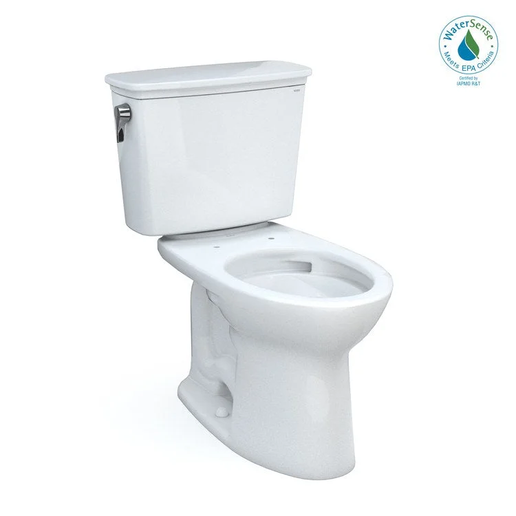 Toilet Drake 2 Pieces Transitional Universal Height Cotton Elongated ADA 30-11/16 Inch 1.28 Gallons per Flush 10 Inch Rough Left Hand Chrome Less Seat