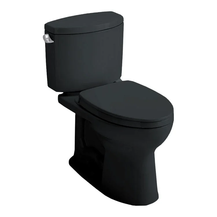 Toilet Drake II 2 Pieces Universal Height Ebony Elongated ADA 30 Inch 1.28 Gallons per Flush Left Hand Chrome Soft Close