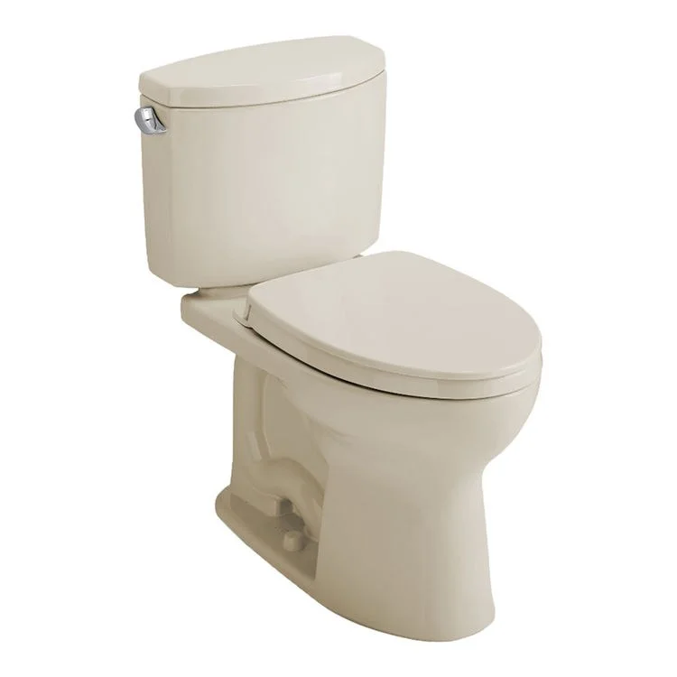 Toilet Drake II 2 Pieces Universal Height Bone Elongated ADA 30 Inch 1.28 Gallons per Flush Left Hand Chrome Soft Close