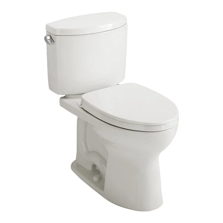 Toilet Drake II 2 Pieces Universal Height Colonial White Elongated ADA 30 Inch 1.28 Gallons per Flush Left Hand Chrome Soft Close