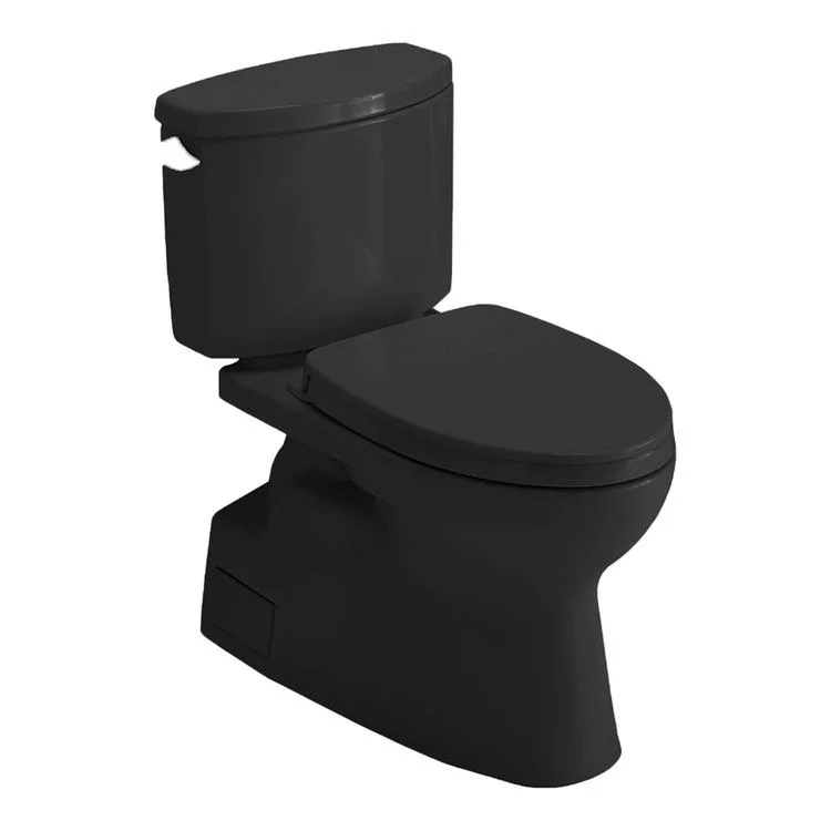 Toilet Vespin II 2 Pieces Universal Height Ebony Elongated ADA 30 Inch 1.28 Gallons per Flush Left Hand Chrome Soft Close