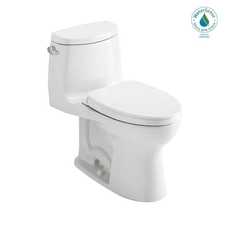 Toilet UltraMax II 1 Pieces Universal Height Cotton Elongated ADA 28-3/4 Inch 1.28 Gallons per Flush Left Hand Chrome Soft Close