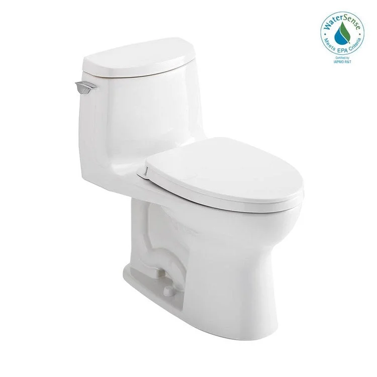 Toilet UltraMax II 1 Pieces Universal Height Ultra High Efficiency Cotton Elongated ADA 28-3/4 Inch 1.0 Gallons per Flush Left Hand Chrome Soft Close