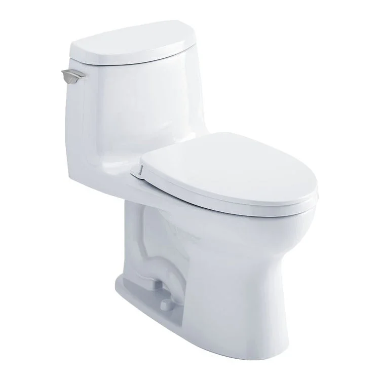 Toilet UltraMax II 1 Pieces Universal Height Ultra High Efficiency Cotton Elongated ADA 28-3/4 Inch 1.0 Gallons per Flush Right Hand Chrome Soft Close