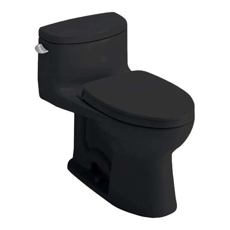 Toilet Supreme ll 1 Pieces Universal Height Washlet Ready Ebony Elongated ADA 25-5/8 Inch 1.28 Gallons per Flush Left Hand Chrome Soft Close