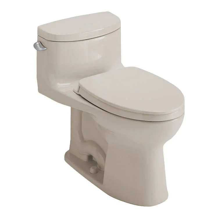 Toilet Supreme ll 1 Pieces Universal Height Washlet Ready Bone Elongated ADA 25-5/8 Inch 1.28 Gallons per Flush Left Hand Chrome Soft Close