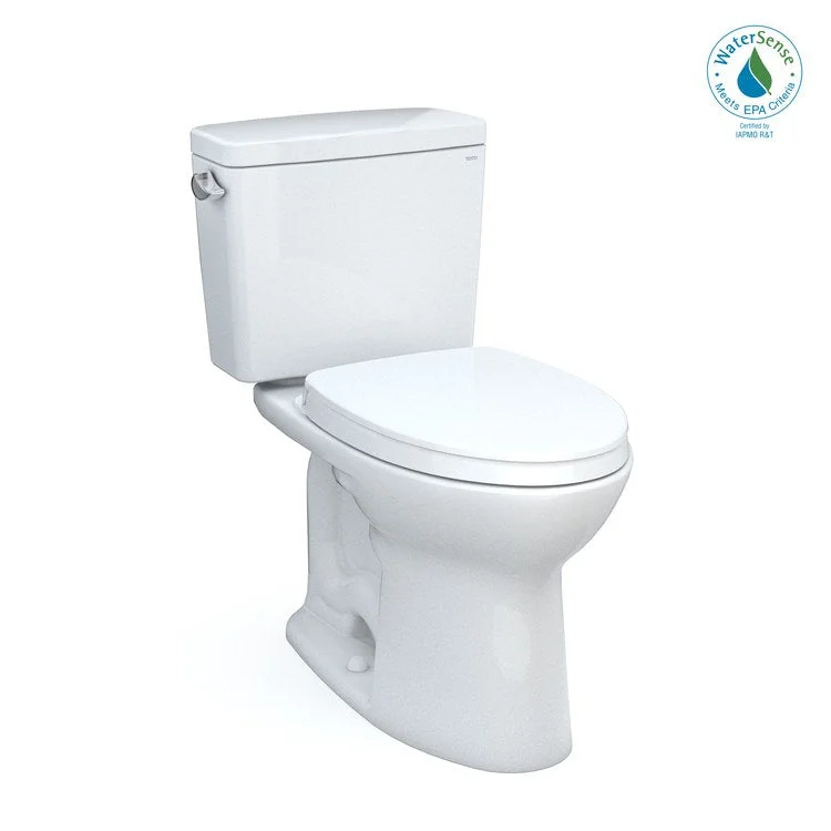 Toilet Drake 2 Pieces Universal Height Cotton Elongated ADA 30-1/8 Inch 1.28 Gallons per Flush Left Hand Chrome Soft Close