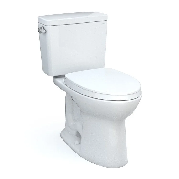 Toilet Drake 2 Pieces Universal Height Cotton Elongated ADA 30-1/8 Inch 1.28 Gallons per Flush Left Hand Chrome Soft Close