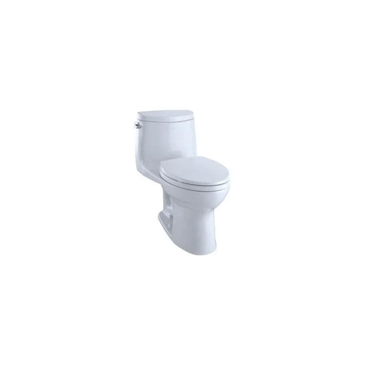 Toilet UltraMax 1 Pieces Washlet Ready Cotton Elongated 26-3/8 Inch 0.8/1.28 Gallons per Flush Left Hand Chrome Soft Close