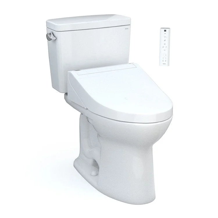 Toilet Drake 2 Pieces Universal Height Cotton Elongated ADA 30-1/8 Inch 1.6 Gallons per Flush Left Hand Chrome Washlet+ C5